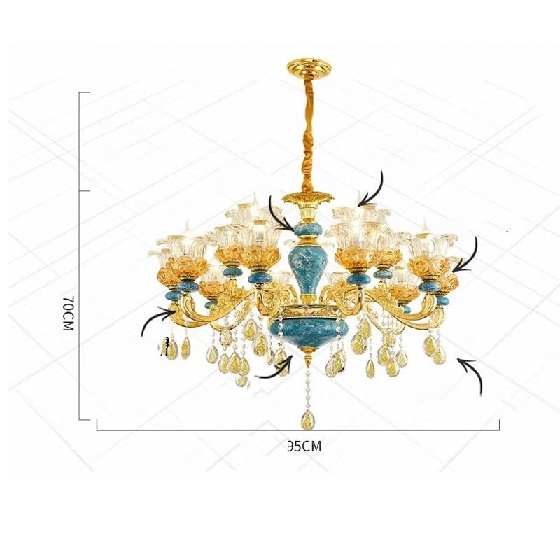Lampe principale de salon design luxe 10 têtes couleur D 95cm - 2