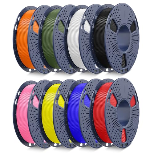 Image of JAYO Rapid PLA 3D Printer Filament Bundle 2KG, High Speed PLA Filament 1.75mm 50mm /s - 600mm /s Print Range, 8 Pack 250g Spool Filament (Black, White, Blue, Red, Pink, Orange, Yellow, Olive Green)