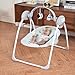 Baby Swings for Infants, Portable Baby Swing Folds Easy with Adaptable Speed, Music,Timer,Baby Swing Indoor/Outdoor,Infant Swing for Babies 0-6 Months 6-20 lbs Grey