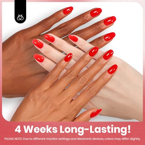 Image of Beetles Red Gel Nail Polish, 15ml Red Color Soak Off UV LED Gel Polish, Nail Art Design Daring Grace Manicure Salon DIY Home Colorful Bottle for Women