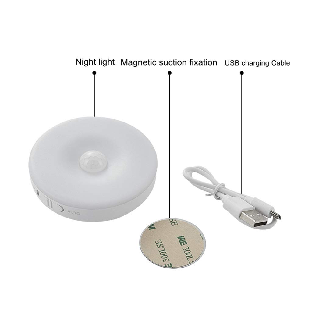 RAGGZZ Nuevo Smart Auto Pir Body Motion Sensor Led Inducción Recargable Noche Luz de Pared Activada Lámpara de Luz de la Luz Del Gabinete de Cocina