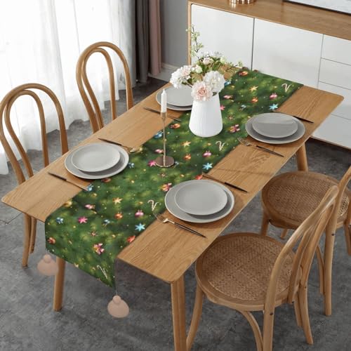 Nappe chemin de table avec pompon lavable pour protéger votre buffet - 2
