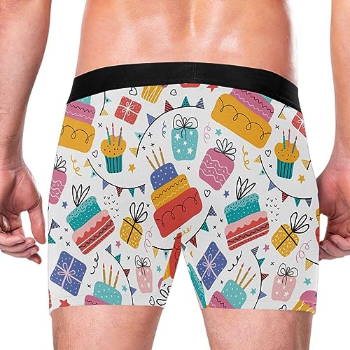 ZZXXB Birthday Cake Mens Boxer Briefs Breathable Underwear Fly Front With Pouch S - XXL3