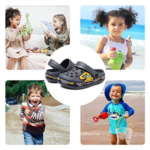 Image of Toddler Lined Clog Slippers Winter Garden Sandals Kids House Shoes Warm Slip On Sneakers Cartoon Slides for Boys and Girls Children Indoor Outdoor
