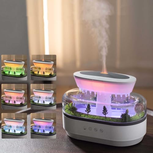 ACOTOBOW Raindrop 250ML Essential Oil Diffuser Aromatherapy Humidifier - Large Opening Tank Natural White Noise Colorful Lights Fine Atomization Quiet Operation for Bedroom/Living Room/Office