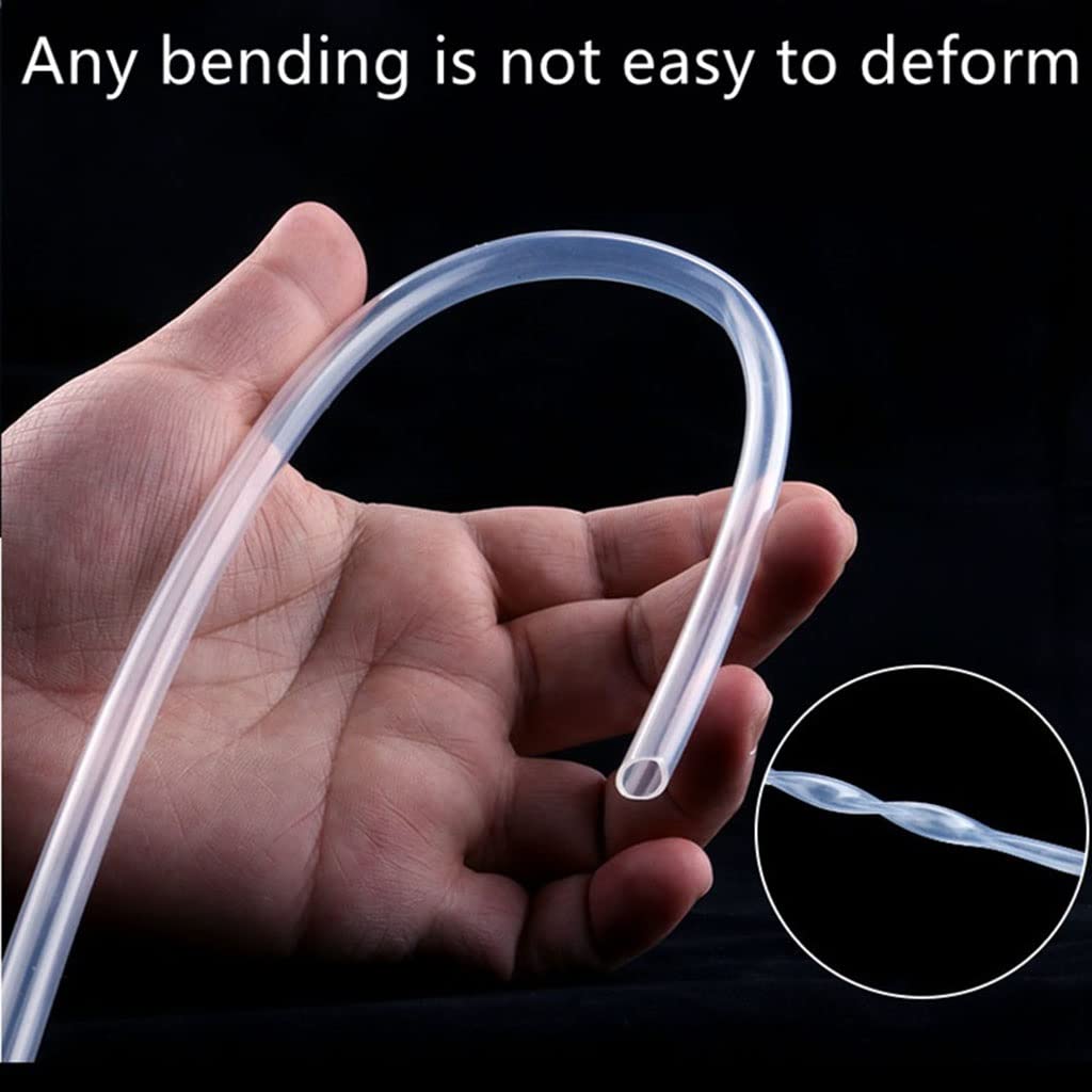 Manguera de goma, tubo de plástico, tubo de silicona transparente de grado alimenticio de 5 m, diámetro exterior de 4, 5, 6, 8, 10 y 12 mm, manguera flexible for leche y cerveza, gel de sílice (1 unid