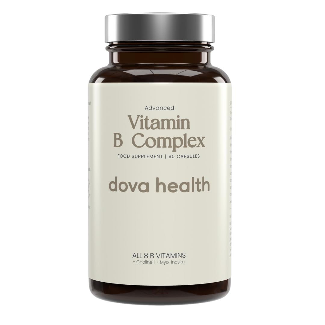 Vitamin B Complex High Strength | All 8 B Vitamins + Myo - Inositol & Choline | B1-B2-B3-B5-B6-B9-B12-B7 (Biotin), Folate | Clean, No Additives or Fillers | Made in UK