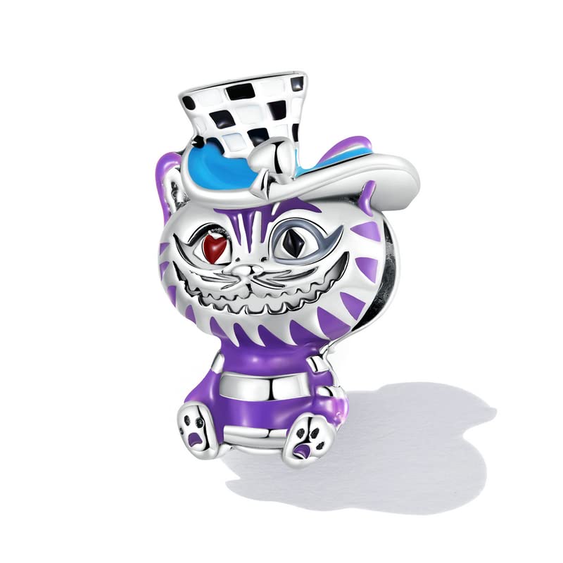 Charm Stregatto Gatto per Alice in wonderland nel Paese delle Meraviglie per Disney in argento 925 - Les Folies per Pandora