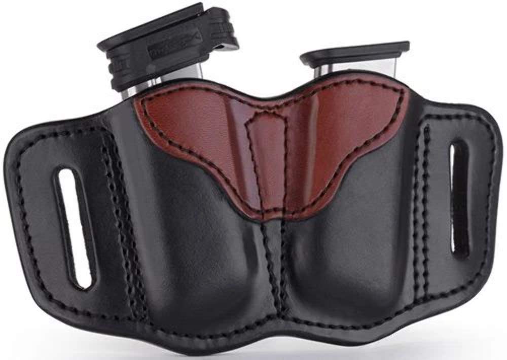 1791 Gunleather Double Mag Holster, OWB Magazine Holster for belts available in Stealth Black, Classic Brown and Signature Brown