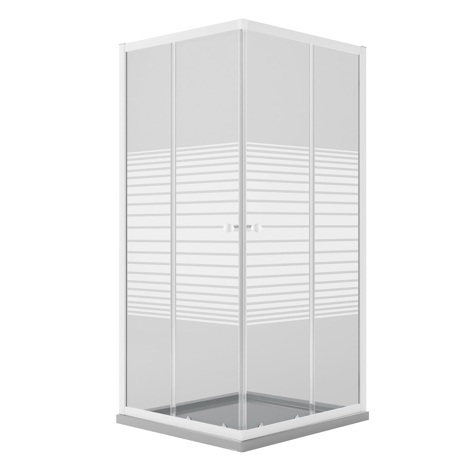 Box Doccia Bianco Rettangolare 70x90 CM H185 Vetro Serigrafato mod. Blanc
