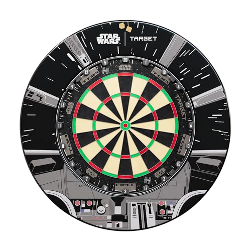 Target Darts Star Wars TOR Dartboard & Surround Bundle | Steel Tip Dart Board Competition Standard Complete Home Dartboard Setup Disney Galaxy Design