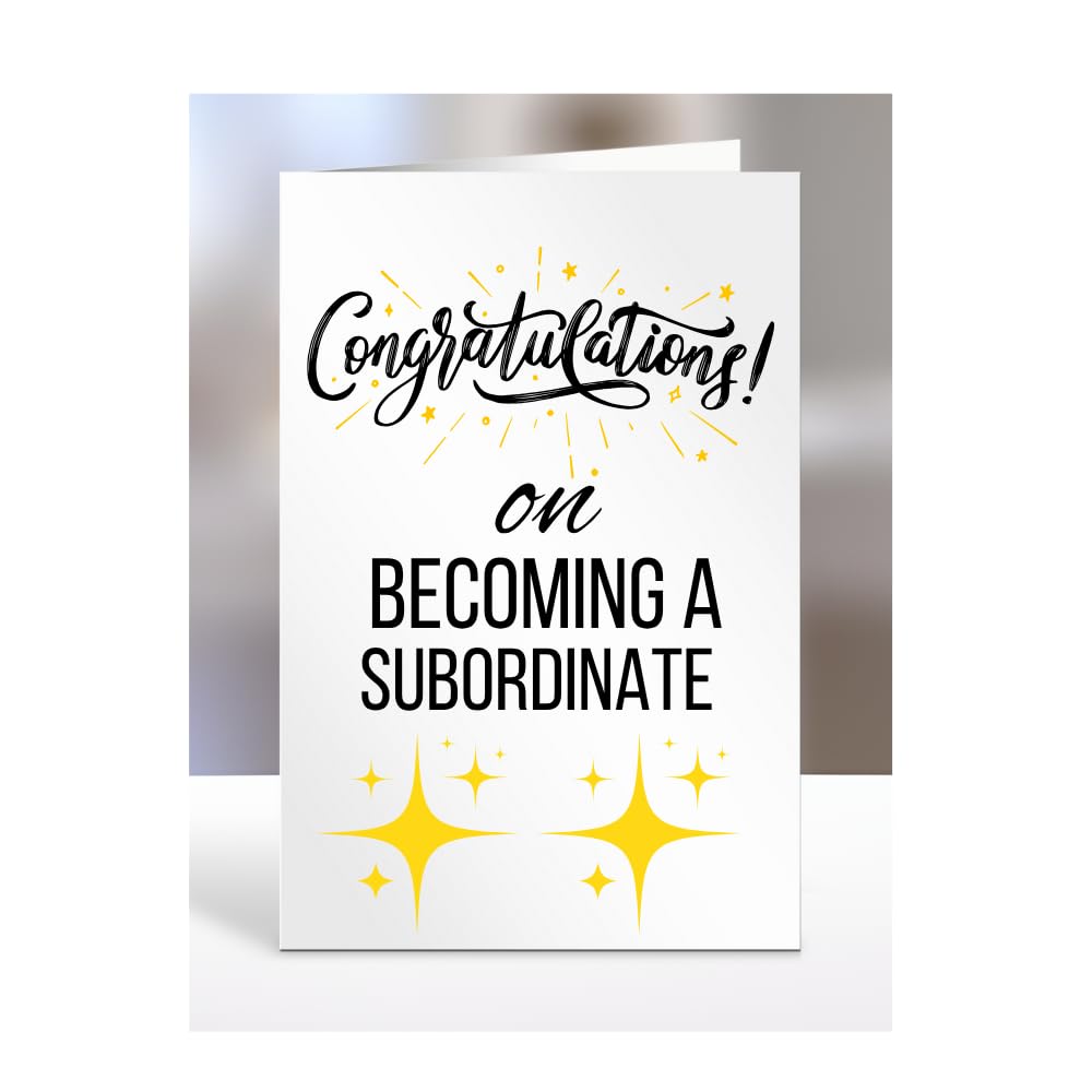 Congratulations on becoming a Subordinate card, Gifts for Men, Women, Presents for Christmas, A5-79_186 โ image 1