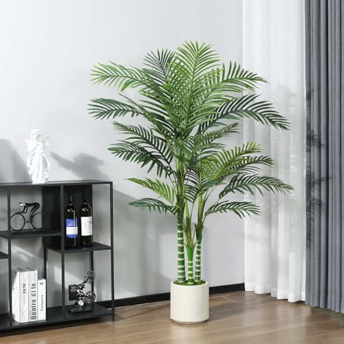 Fopamtri Artificial Areca Palm Tree 150 cm Fake Plants, Large Fake Tropical Palm Plants with White Planter, Indoor for Home, Bedroom, Office, Balcony, Garden Decorations - Cosy Home Interiors Fopamtri Artificial Areca Palm Tree 150 cm Fake Plants, Large Fake Tropical Palm Plants with White Planter, Indoor for Home, Bedroom, Office, Balcony, Garden Decorations - Image 7