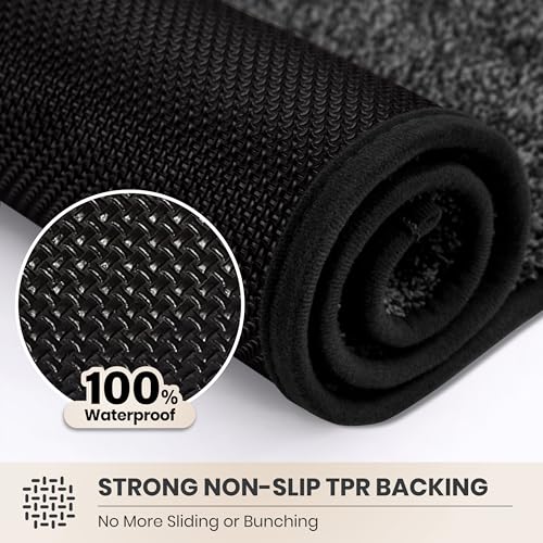 PURRUGS Dirt Trapping Indoor Door Mat, 24" x 35.5", Charcoal - Image 5
