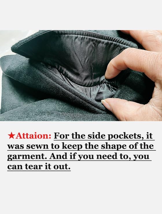 Minibee Men's Woolen Trench Coat Double Breasted Slim Fit Winter Overcoat Long Jacket Business Pea Jacket - Image 5