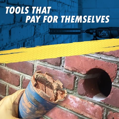 4\" Dry Diamond Core Drill Bits for Brick and Block with 1/2\" Shank Pilot Bit Adapter, 9.5\" Drilling Depth, 5/8\"-11 Arbor - Thumbnail 6