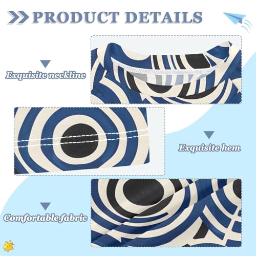 ALAZA Kids Rash Guard Girls Boys Toddler Swim Shirts Short Sleeve Whirl Circle UPF 50+ 3T3