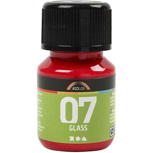 A-Color, High quality water-based glass paint, red, 30 ml