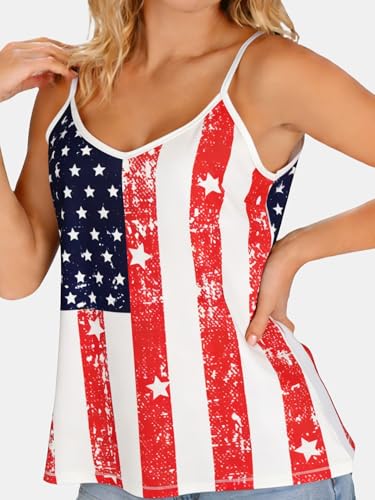 Image of Ibeauti American Flag Tank Tops for Women 4th of July Outfits Camisoles Patriotic 250th Anniversary USA Shirts