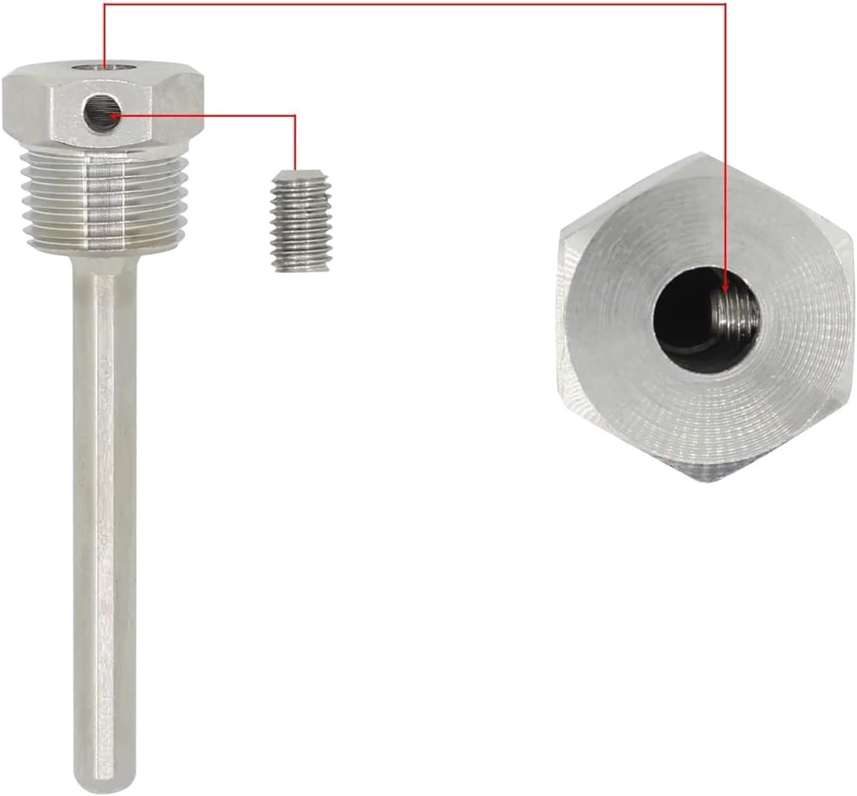 1/2 inch weldless thermowell Stainless Steel 304 for Temperature Sensor Probe 30-500mm thermopocket thermocouple(150mm)