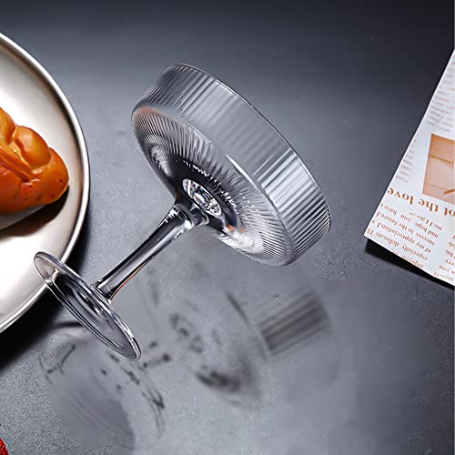 Montex 6 Pcs Ribbed Coupe Glasses, 7.5 Oz Classic Vintage Cocktail Galssware, Pefect For Cocktail, Champagne And Gift #TOP2