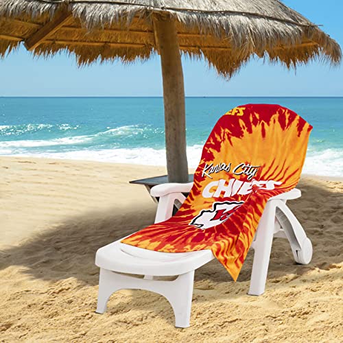 Image of Northwest NFL Kansas City Chiefs Beach Towel, 30 inch x 60 inch | Psychedelic, Unisex-Adult