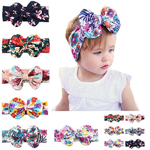 6 Pack Baby Girls Big Hair Bows Headbands,Mix color Hair Hoops Headbands for Toddlers
