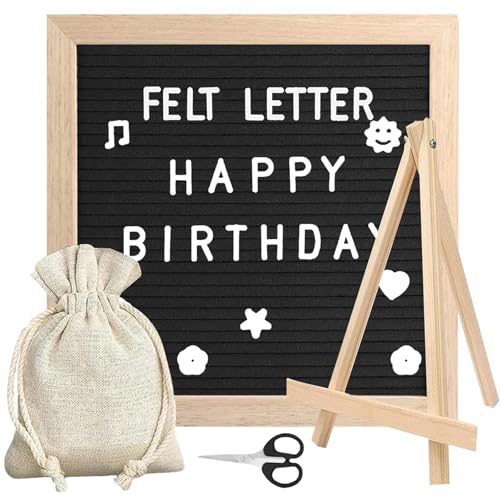 Tbintul Filz Brief Board, 25x25cm Holz Letter Board mit 340...