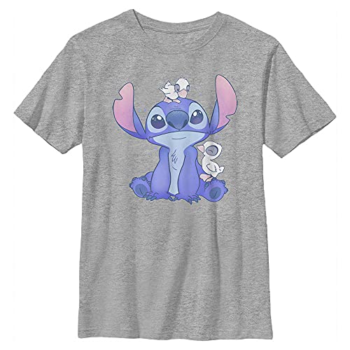 Sweatshirt enfant Disney Stitch motif canards pull gris chiné taille 104 cm