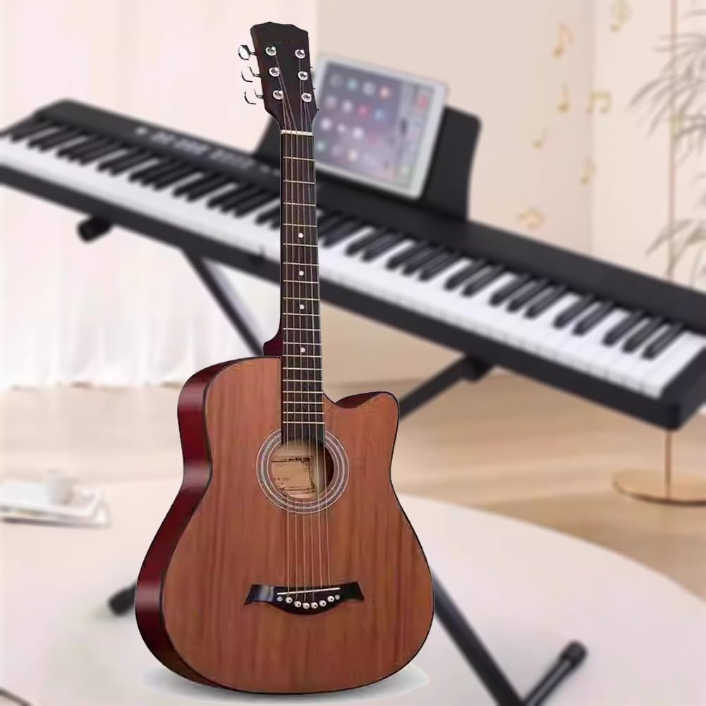 Akustikgitarre Für Anfänger, Starter-Set Mit Cutaway-Gitarre Aus Vollholz, Für Anfänger, Erwachsene Und Jugendliche,8,40in