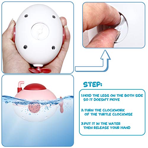 6 Pack Bath Toys, Wind Up Swimming Submarine, Whale and Penguin for Toddlers 1 2 3 Years Old Multi-Colors Floating Toy, Bathroom Pool Playsets Fun Bath Time Gift for Kids Infants Boys Girls