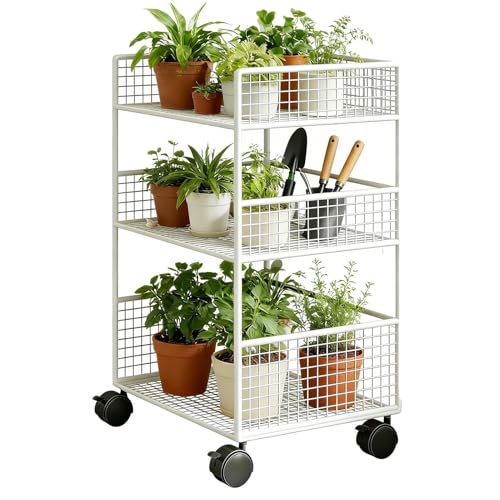 de aperitivos, organizador metálico móvil multifunción de 3 niveles con ruedas – de cama infantil, para dormitorio, limpieza, estudiante, lavandería, aula, habitación, artesanía, casa