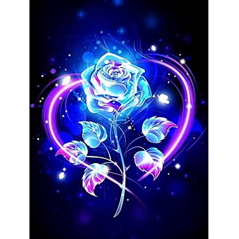 Cenda 5D DIY Diamond Painting Full Round Drill Cross Stitch Kit Diamond Painting Number Kits Embroidery Art for Adults Crystal Rose 11.8x15.7 in Cover
