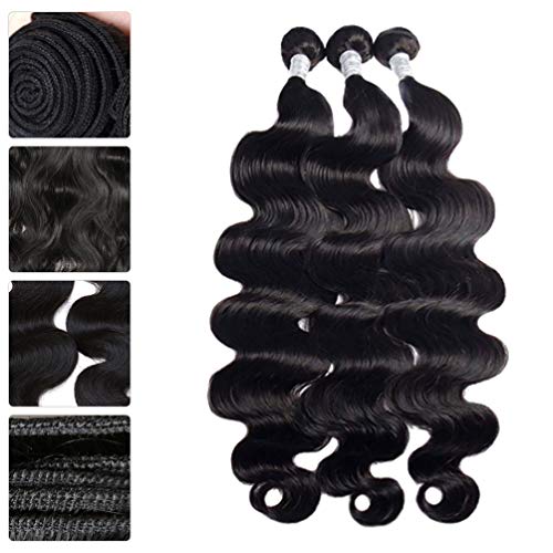 PIXNOR 3 Unidades de Peruca Longa Encaracolada Feminina Peruca Longa Ondulada Cabelo Humano Virgem P