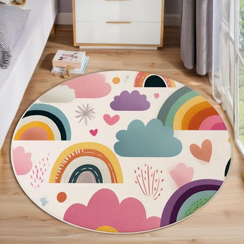Tapis rond lavable antidérapant pour sécuriser et décorer le sol du salon - 2
