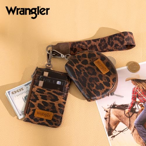 Image of Wrangler Keychain Wristlet Wallets for Women Western Dual Pouch Wristlet Credit Card Holder Wallet
