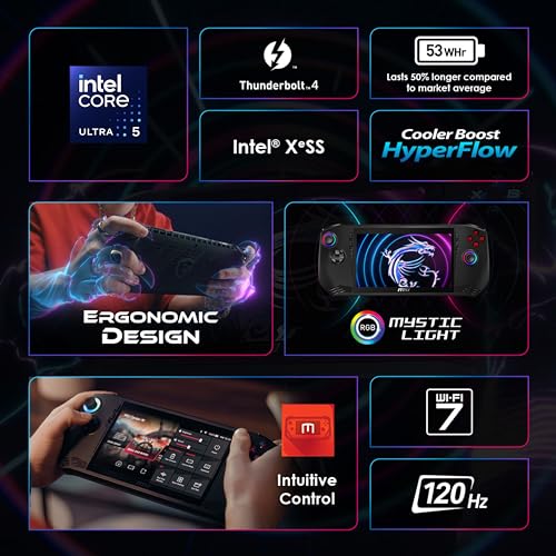 MSI Claw, Intel 1st Gen. Ultra 5 135H,Built-in AI, 18CM FHD 120Hz Handheld Gaming Console(16GB/512GB NVMe SSD/Windows 11 Home/Intel... - Image 2