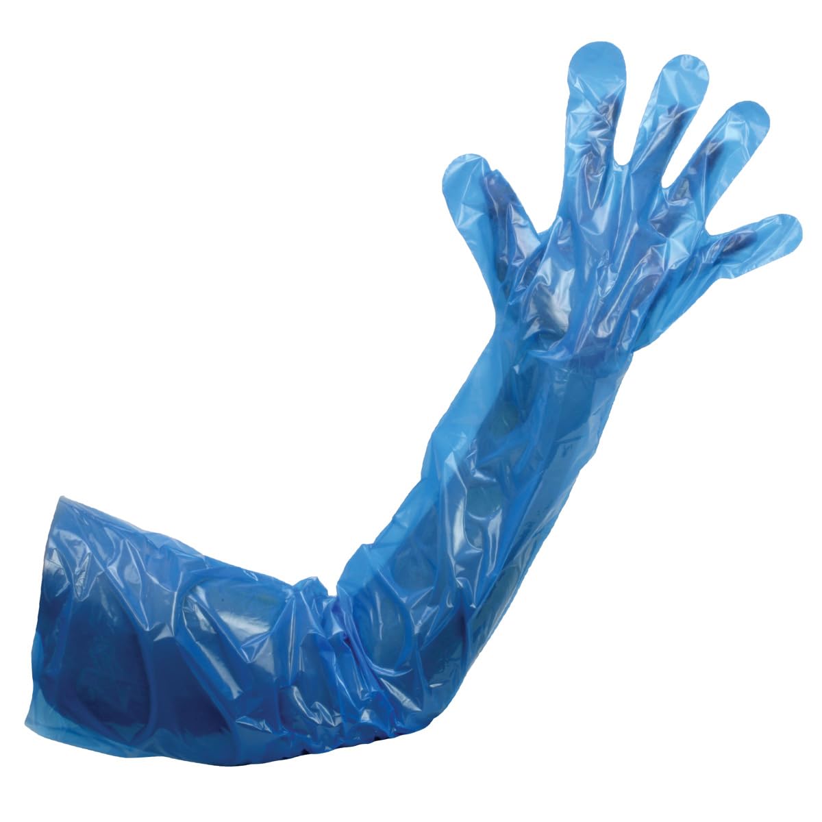 Arm Length Polythene Gloves Pack of 50 – Disposable Powder-Free Ambidextrous Gloves for General Handling, Cleaning, Hygiene & Animal Care