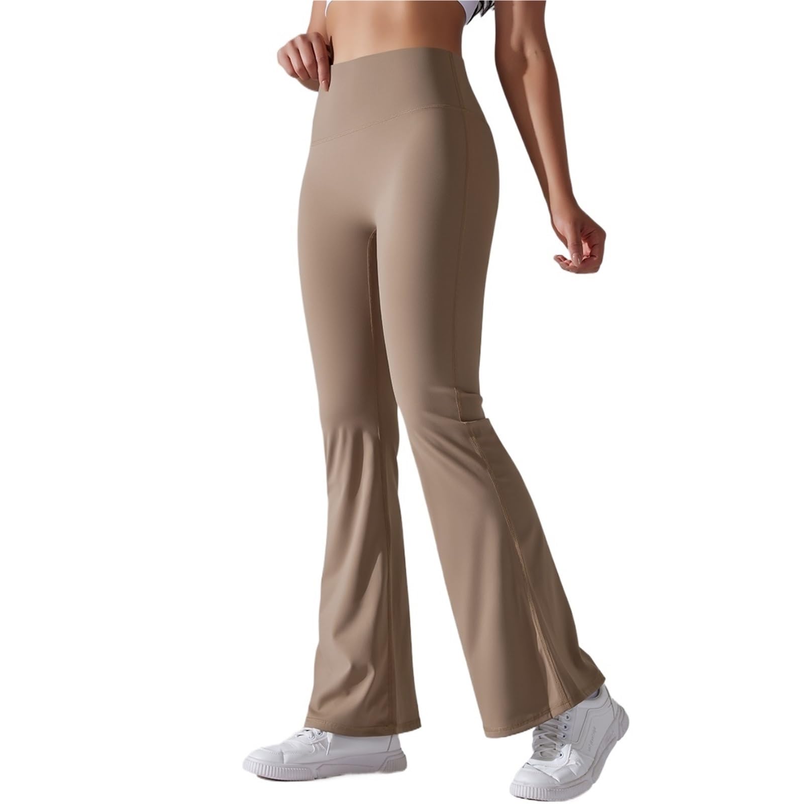 Pantaloni svasati tinta unita leggings da yoga da donna a vita alta elasticizzati da allenamento a gamba larga pantaloni fitness