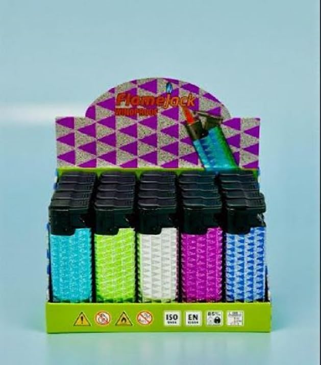 5 x Windproof Lighter Glitter Ovals Highly Powerful Jet Flame Lighters Windproof Gas Lighter Maxi Size Gas Refillable Adjustable Flame Lighters