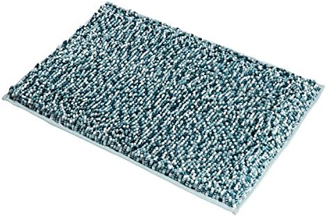 Hisy Microfiber Thick Bath Tub Mats To Prevent Slipping -31" x 20" ๏ฝ Soft Super Absorbent Water Chenille Shaggy Elmo Rugs For Shower, Bathroom Floor Non Slip Machine Washable And Fast Dry Green