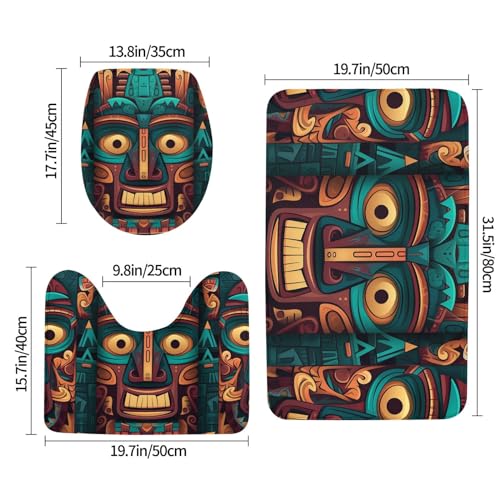 Tapis de salle de bain lavable ensemble de 3 pièces avec tapis de bain en forme de U