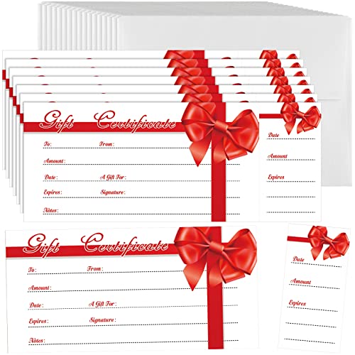 Sinmoe 50 Sets Gift Certificate for Business with 50 Pcs