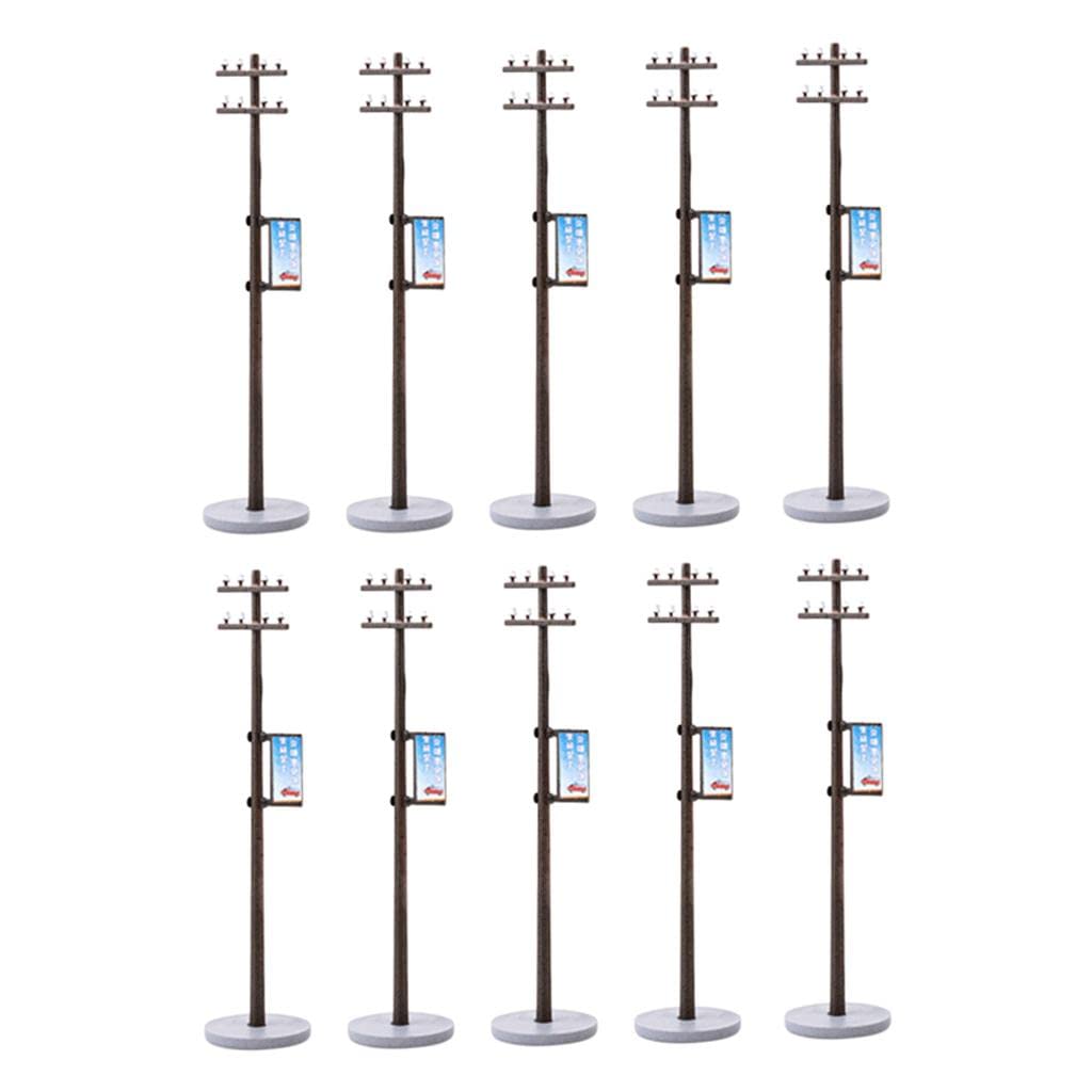 Creations 10Pcs Mini Electric Line Pole for Train Railways Micro Landscape 1/87 8.1cmToys & Hobbies|Model Railroads & Trains|Ho Scale|Parts & Accessories| Ho Scale Parts & Accs-image-15