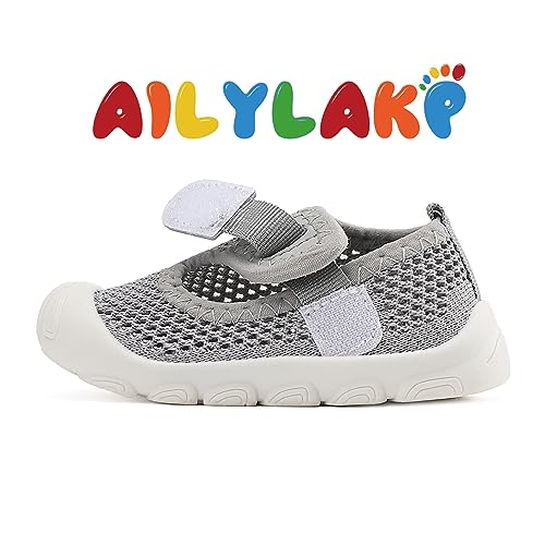 Toddler Shoes Baby Sneakers Girls and Boys Lightweight Breathable Mesh Beginner Walking Shoes 6 12 18 24 30 36 Months Grey3