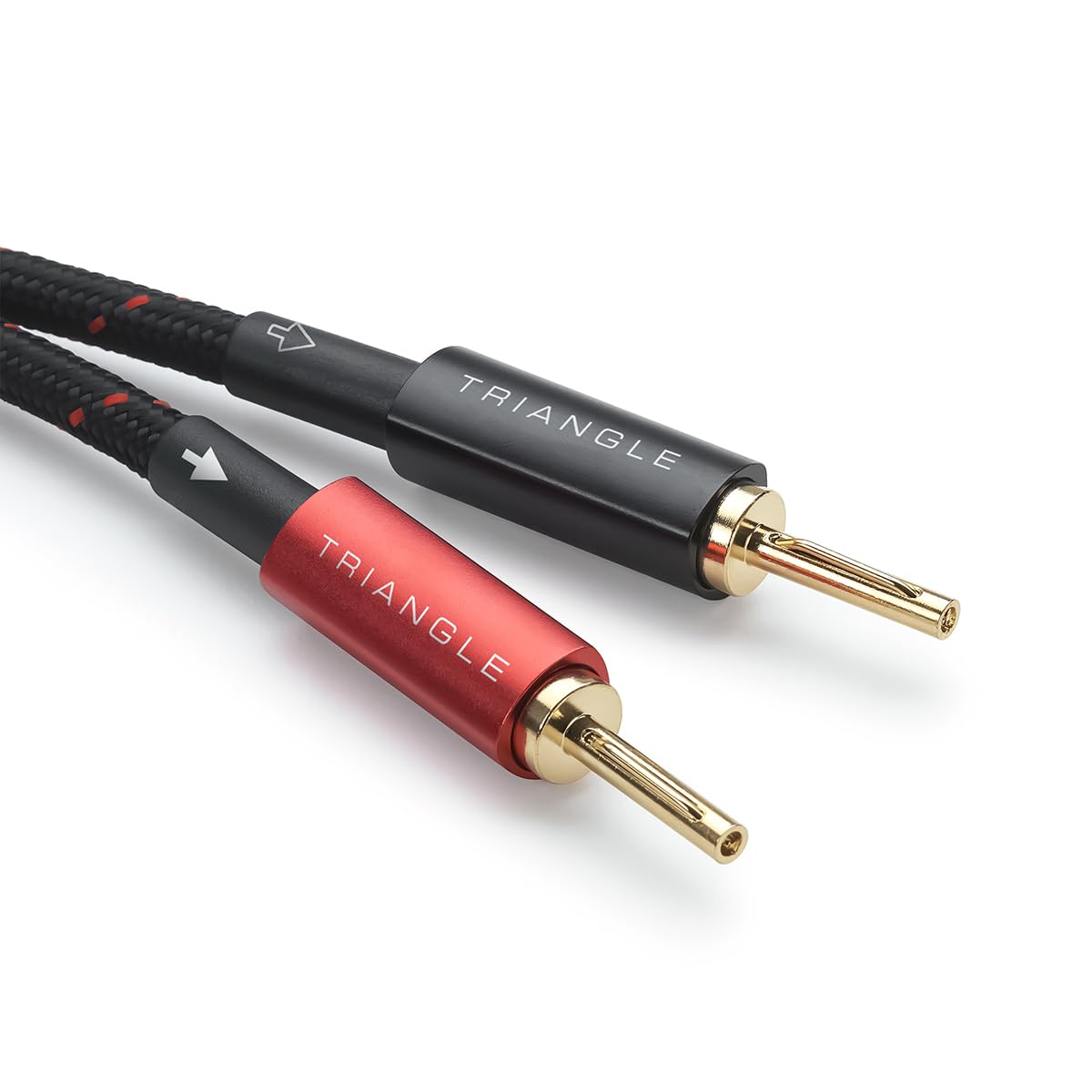 Triangle – Câbles Enceintes Prémontés avec Fiches Banane Red Serie 2x3m - Cuivre OFC 99,99% Pur – Qualité Audiophile – Compatible Amplificateur & Enceintes Passives (Paire)