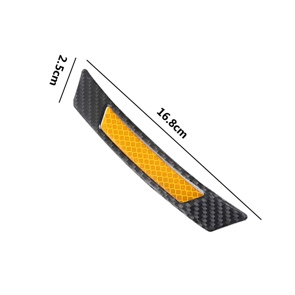 idain 2PCS Reflective Tape Caution Warning Safety Reflector Strips Sticker Waterproof 3D Reflective Car Decals,Black+Orange