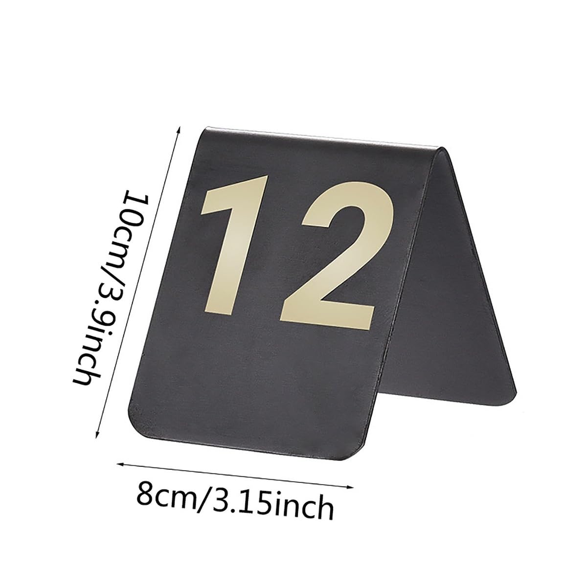 Números de mesa Números de mesa Restaurante 1-5/10/20, Números de mesa estilo tienda de campaña de acero inoxidable de titanio negro Placa de número de restaurante Placa de asiento reservada, Suminis