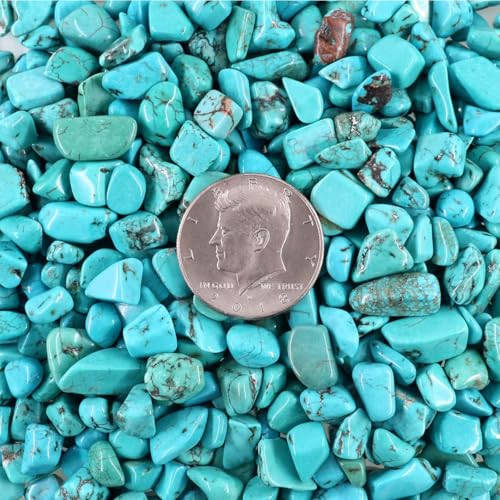 Image of WAYBER 1 Lb /460g Green Turquoise Decorative Stones Irregular Aquarium Pebbles Crystal Rocks Quartz Gravels for Fish Turtle Tank /Succulent Plants /Air Plants Decoration (Fill 1 Cup)
