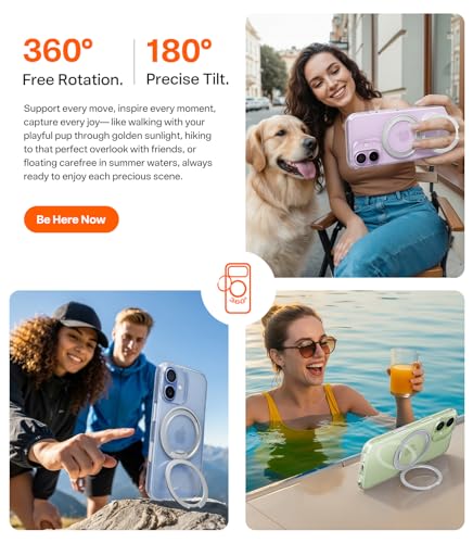 Image of TORRAS for iPhone 17 Case 360 Magnetic Durable Stand O3 Fitness Series, [Fit for MagSafe] [360 Rotating Kickstand] 4X Mil-Grade Shockproof, Camera Control Button, Slim, Crystal Clear